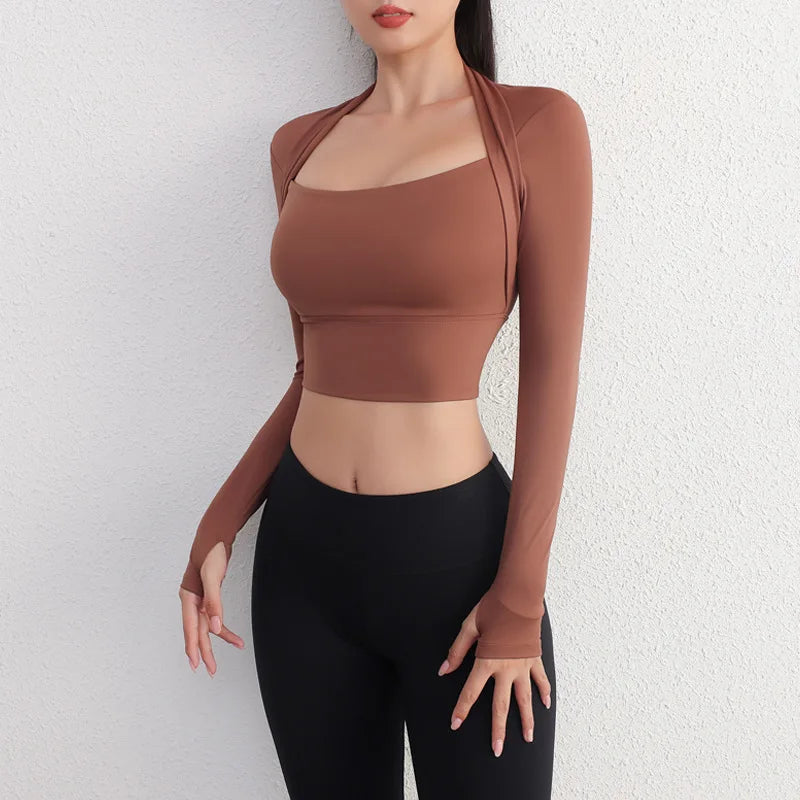 Fivex  Long Sleeve Yoga Crop Top