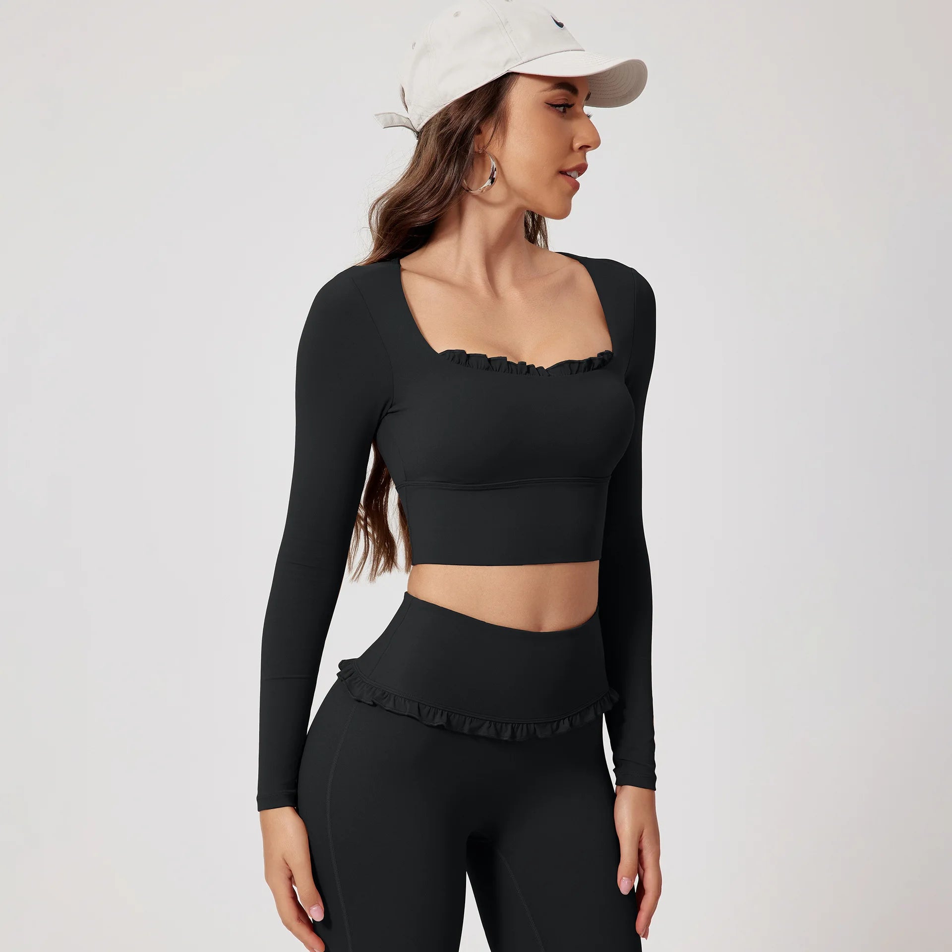 Senza Long Sleeve Crop Top