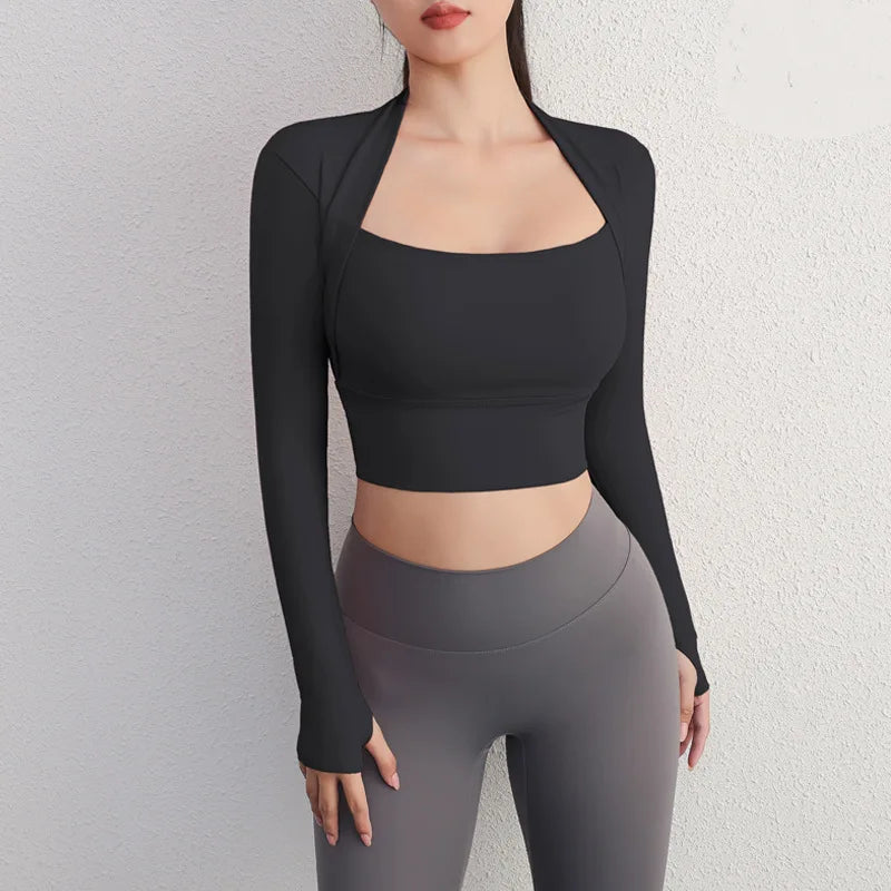 Fivex  Long Sleeve Yoga Crop Top